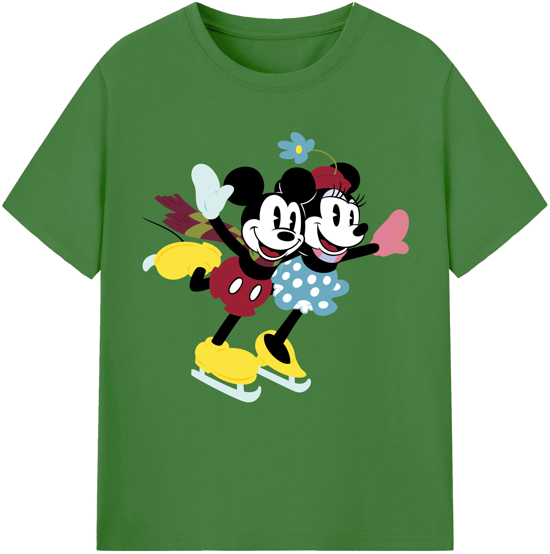 （画像用） ミッキーマウス Mickey Mouse レディースカジュアルプリントTシャツ（綿100％）